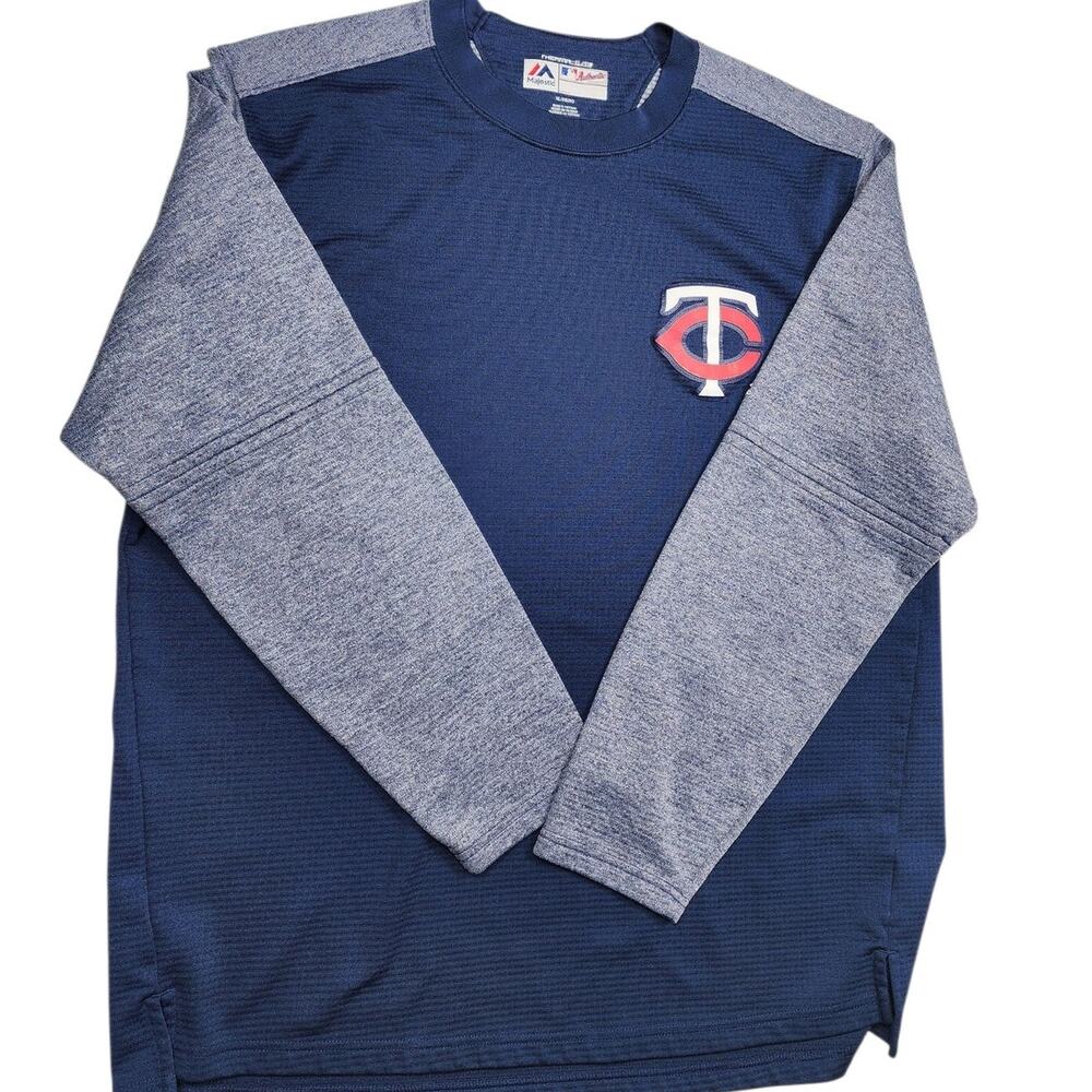Majestic MLB Minnesota Twins Pullover Shirt Mens XL Long Sleeve Thermabase